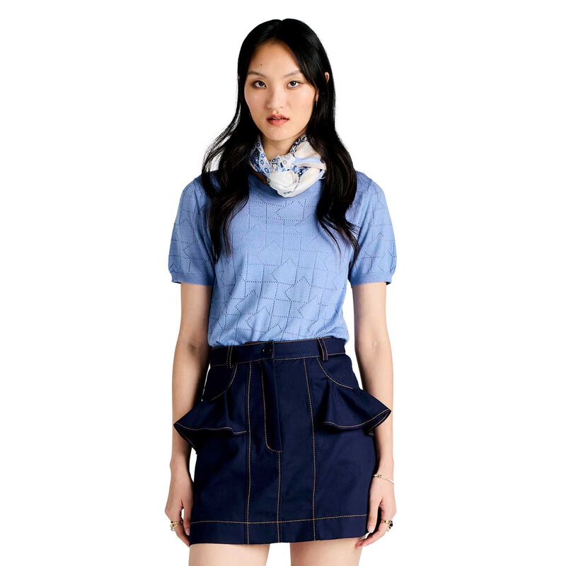 Karen Walker Monogram Pointelle Knit Tee image number 0